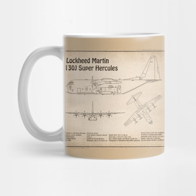 C-130 Hercules - Airplane Blueprint -  SD by SPJE Illustration Photography